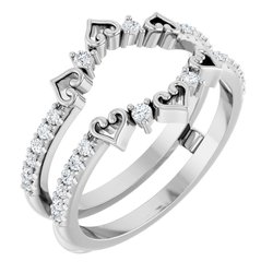 None / Unset / 14K White / Polished / Accented Ring Guard Mounting